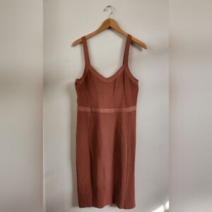 Bardot Katy Knit Dress Bodycon Stretch Chestnut Brown Tan Size 12 NWT